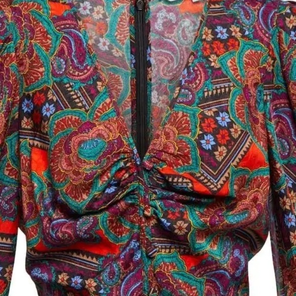 Veronica Beard Simmons Puff Sleeve Silk Blend Top - Picture 13 of 14